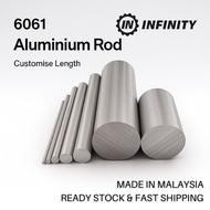 6061 Aluminium Solid Round Rod Diameter 6mm 10mm 13mm 19mm 22mm