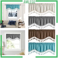 [Amleso] Small Window Curtains Valance Rod Pocket Window Curtain Window Draperies for Home Bathroom Bedroom Decoration