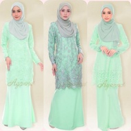 🌹BAJU KURUNG WANITA MINT 🌹 Baju Kurung Lace Plus Size XS(34)-10XL(60) Muslimah Fesyen Baju Raya Sedo