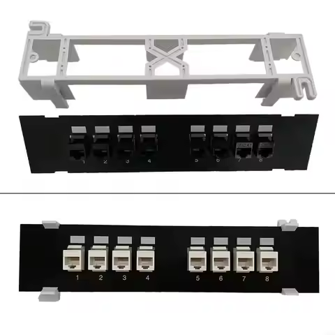583D CAT6 Straight Extender Adapter 8 Ports Rj45 Cat6 Keystone Coupler Wall Mount Networking Rack Br