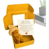 Dorugage Worry Bear | Pocket Bear Hug In A Box | Plush Little Bears with Inspirational Card | Suppor