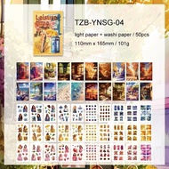 JIANWU Beautiful Time Series Vintage Travel Character Flower Landscape Material Collage Sticker Book