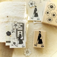 輕復古風 手賬印章 紅橡膠 全楓木