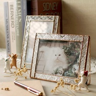 玻璃相框  復古懷舊海棠花玻璃