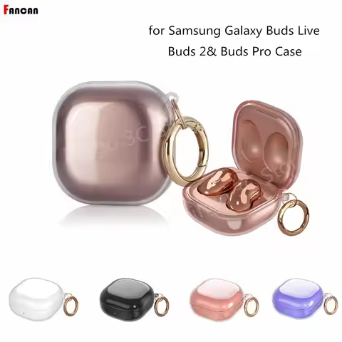 Transparent Cover for Samsung Galaxy Buds Live/Buds 2/Buds Pro Soft TPU Protector with Hook for Gala
