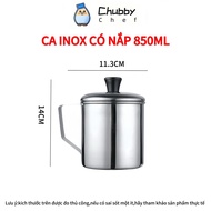 Ca inox Cao cấp cốc inox có nắp giữ nhiệt 350ml-1500ml có quai cầm nấu được trên bếp từ cốc uống nướ