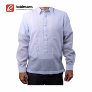 Executive Men's Longsleeves Jusi Barong with Embroidery (White Embro 2)