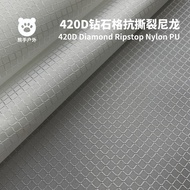 420D Diamond Grid Tear-Resistant Nylon Fabric PU Waterproof Coating DWR Checked Fabric Outdoor Equip
