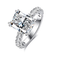 Radiant Cut Moissanite Engagement Ring 4ct D Color VVS1 Solitaire 14K White Gold Plated Sterling Sil