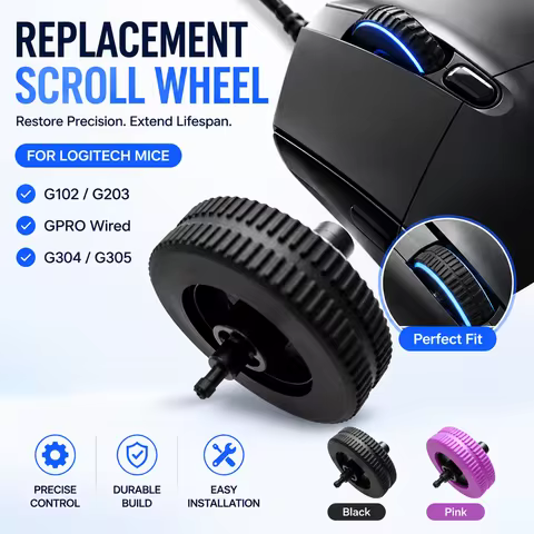 1PC Black/Purple Gaming Mouse Scroll Wheel Replacement Accessory for Logitech G102 GPRO Wired G304 G
