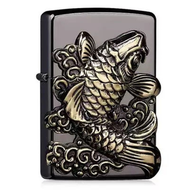 Zippo ZA-4-33A / ZBT-4-33A 經典傳統打火機 – 黑冰立體鯉魚徽章 (日本版) Koi Legacy Lighter