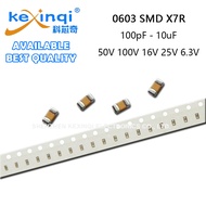(20pcs) 0603 SMD 50V 100V 16V 25V 6.3V X7R Capacitor 100pF 220pF 360pF 470pF 1nF 1.2nF 2.7nF 4.7nF 1