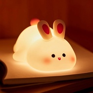 Night Light,Cute Silicone Lamp, Dimmable Light Up Bunny, Night Lamp,Rechargeable Bunny Nightlight, B