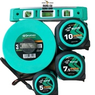 Combo of 5 measuring tape rolls, tape measure - includes 1 30m tape measure + 1 200mm nivo ruler + 1