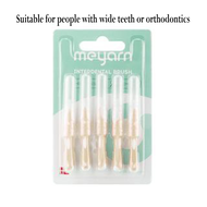 MEYARN 5pcs 0.6-1.2mm Interdental Brush Orthodontic Soft-bristled Antibacterial Clean Dental Cleaning Toothbrush Teeth Care