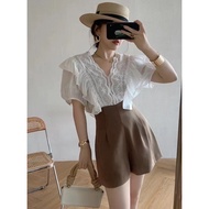 SEVEN | Japan • GRL • High Waist Pleated Shortsღ