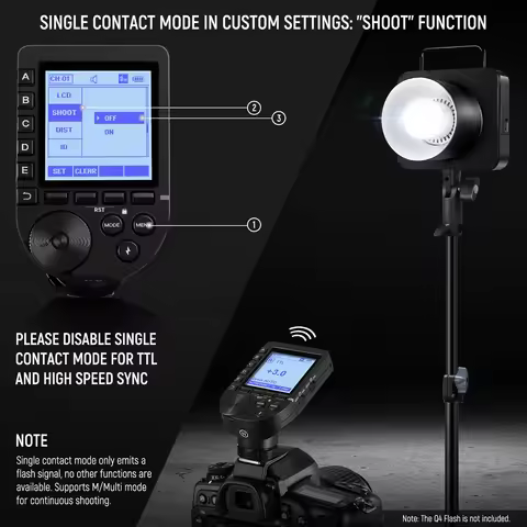 NEEWER QPRO TTL HSS Wireless Flash Trigger and QR Receiver with LCD Screen for Canon Nikon Sony Came