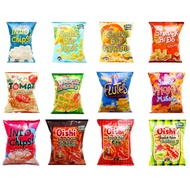 Combo of 10 packs of oishi Snack (34g / 1 pack) with many delicious flavors, crispy cartilage