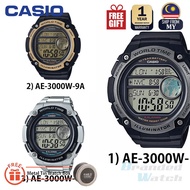 [100% ORIGINAL] CASIO AE-3000W MEN'S LARGE XL 3 TIME ZONE DIGITAL RESIN WATCH