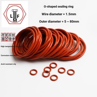 [LMF] Red Sealing Ring O-Ring VQM Silicone Gasket Round Gasket O-Ring OD5-80mm * CS1.5mm