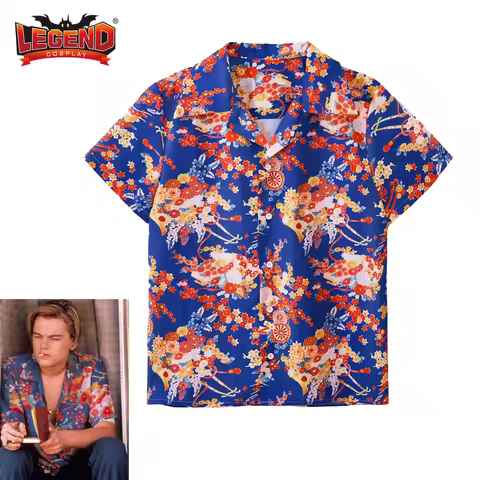 Romeo and Juliet Hawaiian Shirt Cosplay Costume Romeo Shirt 1996 Leonardo Dicaprio T Shirt Flower Bu