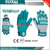 Mechanic Gloves Microfibre Material TOTAL TSP1806XL Plus PVC TSP 1806 Size XL