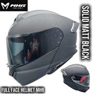 HELMET FULL FACE MATT BLACK SOLID FU935 DOUBLE FLIP VISOR TOPI KELEDAR NINJA Z250 R6 R15M R15 R25