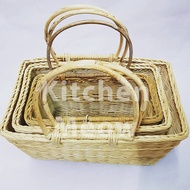 Bakul Rotan Empat Segi Raga Rotan Rattan basket Beg anyaman Bag mengkuang