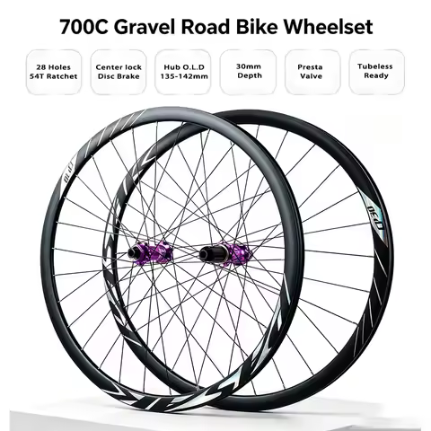 Pasak Gravel Road Bike 700C Wheelset 30mm Depth Tubeless Ready 54T Ratchet Center Lock Disc Brake QR