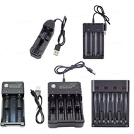 1/2/3/4Slots LED Light 5V 2A 4.2V 1000mA USB Port 10440 14500 16340 16650 14650 18350 18650 18500 Re