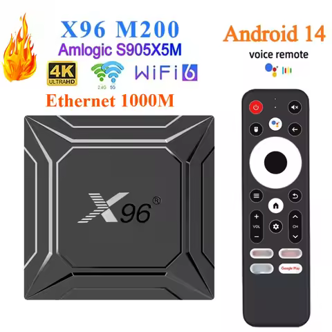 X96M200 Android 14 Smart TV Box Wifi 6 Amlogic S905X5M ARM Cortex A55 Ethernet 1000M 16/32/ 64GB 108