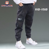 OWLLADE Beggy Slim Fit Jeans for 12 Years Old Denim Pants for Kids Boy 63721 in Dark Grey C03 4T-2