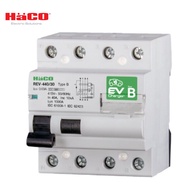 HACO RCCB TYPE B 40A 10kA 30mA FOR EV เบรกเกอร์ป้องกันไฟดูด ชาร์จรถไฟฟ้า 4 Pole 3 เฟส 415V รุ่น REV-