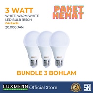 Luxmenn B50H LED Bulb 3 pcs 3W 3 Watt White Yellow - White