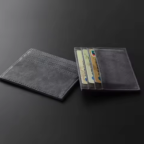 Slim Magic Credit Card Holder Slim Wallet Multi Slot Portable Card Coin Pocket Quality Suede Leather
