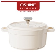 OShine Cast Iron Enamel Pot 24CM Casserole Dutch Oven Pot Soup Pot Induction Cooker & Gas Stove