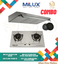 Milux Combo Hood &amp; Hob Package 90cm Slim Hood &amp; Staineless Steel Built-in Hob MHS-S430 MGH-S633M Gas Stove Dapur Gas
