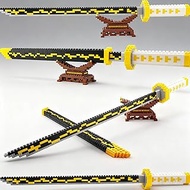 BEEGO Demon Slayer Sword Building Blocks, 27.6in Cosplay Zenitsu Anime Samurai Sword Building Kit wi