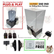 AA-MATIC 240 IND SINGLE PHASE AC SLIDING AUTOGATE SYSTEM METAL GEAR 1200KG (FULL SET exclude without