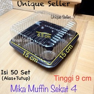 [Contents 50] Mika Muffin 4-Section Size 15x15x9 cm Mika Cupcake/ 4-Section Mika Muffin Cupcake Tray