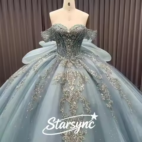 STARSYNC Customized Quinceanera Dress Beautiful Ball Gown Coming of Age Ceremony Dress Prom Dress Fa