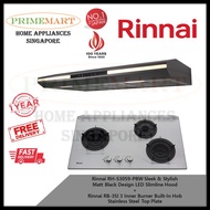 Rinnai RH-S3059-PBW Slimline Hood +Rinnai RB-3SI 3 Inner Burner Built-In Hob BUNDLE DEAL - FREE DELIVERY - BULKY