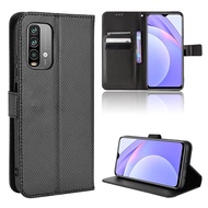 Xiaomi Redmi 9T Casing Flip Phone Holder Stand Redmi 9T Case Wallet PU Leather Back Cover