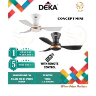 Deka Concept Mini 34” DC motor 7 Speed Ceiling fan / Kipas Siling (WITH/ WITHOUT LED LIGHT)