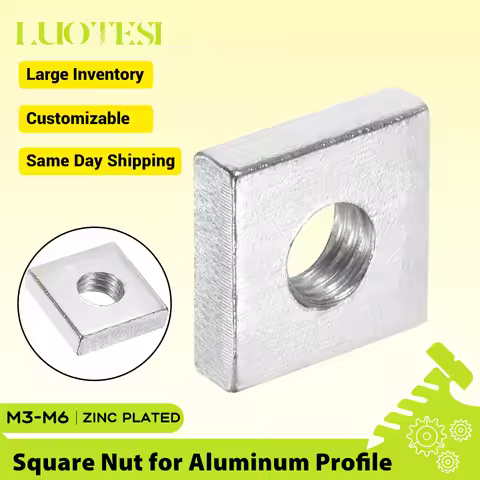 Rectangular Nuts Square Nuts Thin Slider Block Nuts Zinc-Plated Carbon Steel M3 M4 M5 M6 for Aluminu