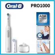 Oral-B Pro 1000 Rechargeable Electric Toothbrush, White (1 electric toothbrush + 1 toothbrush head) REMOVE UP TO 100% MORE PLAQUE