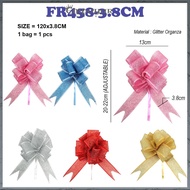 3.8CM - PULL FLOWER RIBBON/RIBEN TARIK BUNGA/GLITTER PULL FLOWER/SHINING RIBBON/GLITTER ORGANZA RIBE