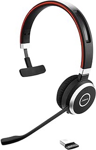 Jabra Evolve 65 Wireless Mono On-Ear Headset, Microsoft Certified Headphones with Long-Lasting Battery, USB Bluetooth Adapter