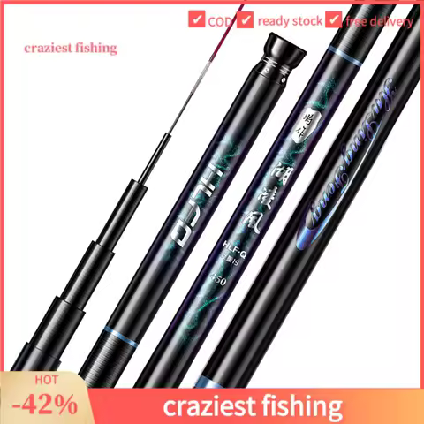 Carbon Fiber Stream Fishing Rod Ultra-Light Ultra-Slim 19/28 Taper Action Compact Portable Trout Cru