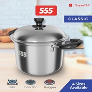 555 Classic Stainless Steel Cooking Pot - 304 Stainless Steel for Gas, Induction, Halogen & Electric
